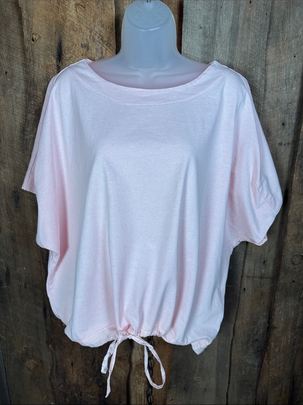 Easel Women's Light Pink Drawstring Hem Top